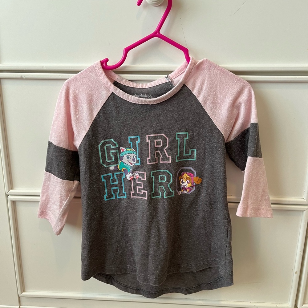 Paw Patrol Pink and Gray 'Girl Hero' Long Sleeve Tee